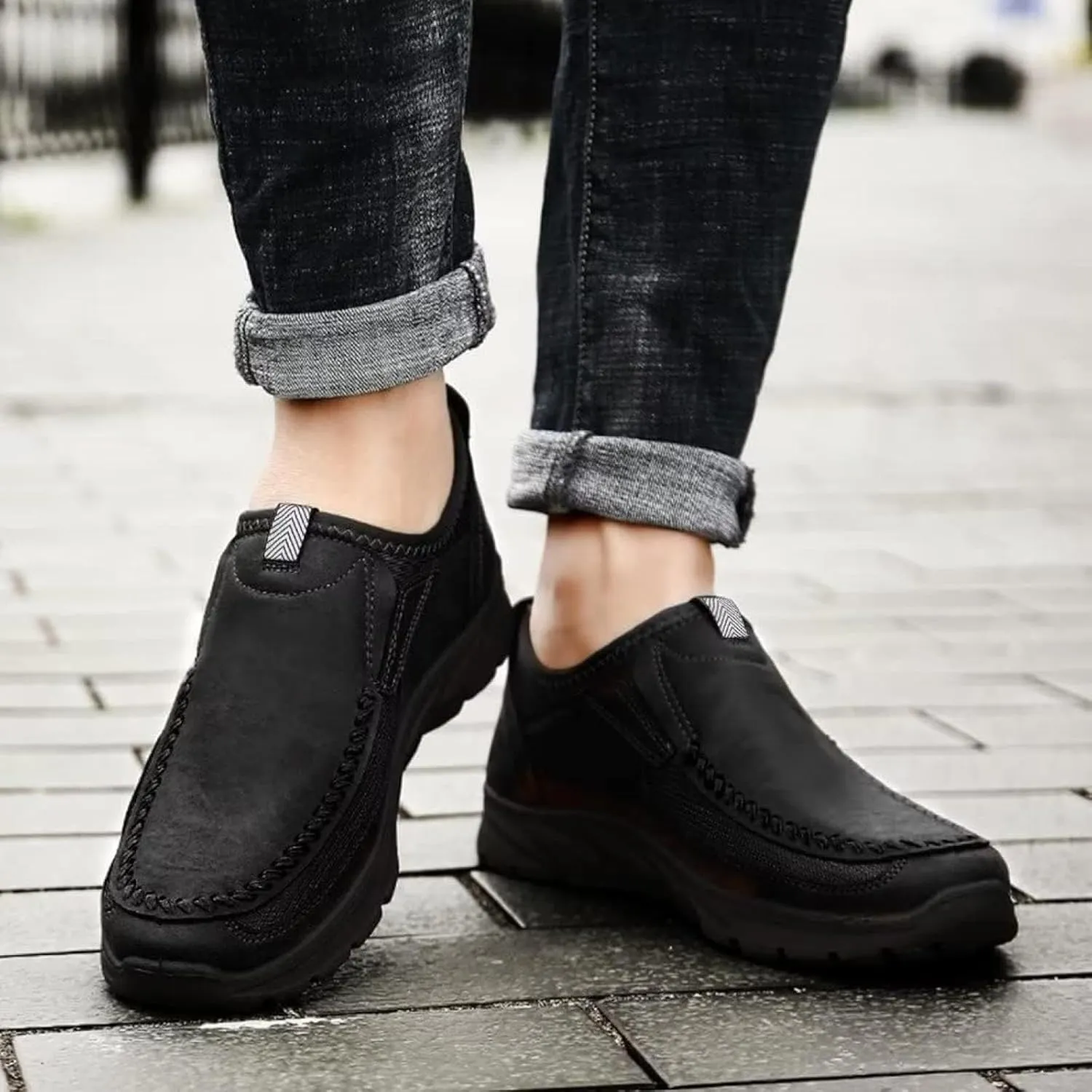 Men's Casual Skates, Men's Comfortable Shoes for Walking and Driving, Soft Everyday Sneakers