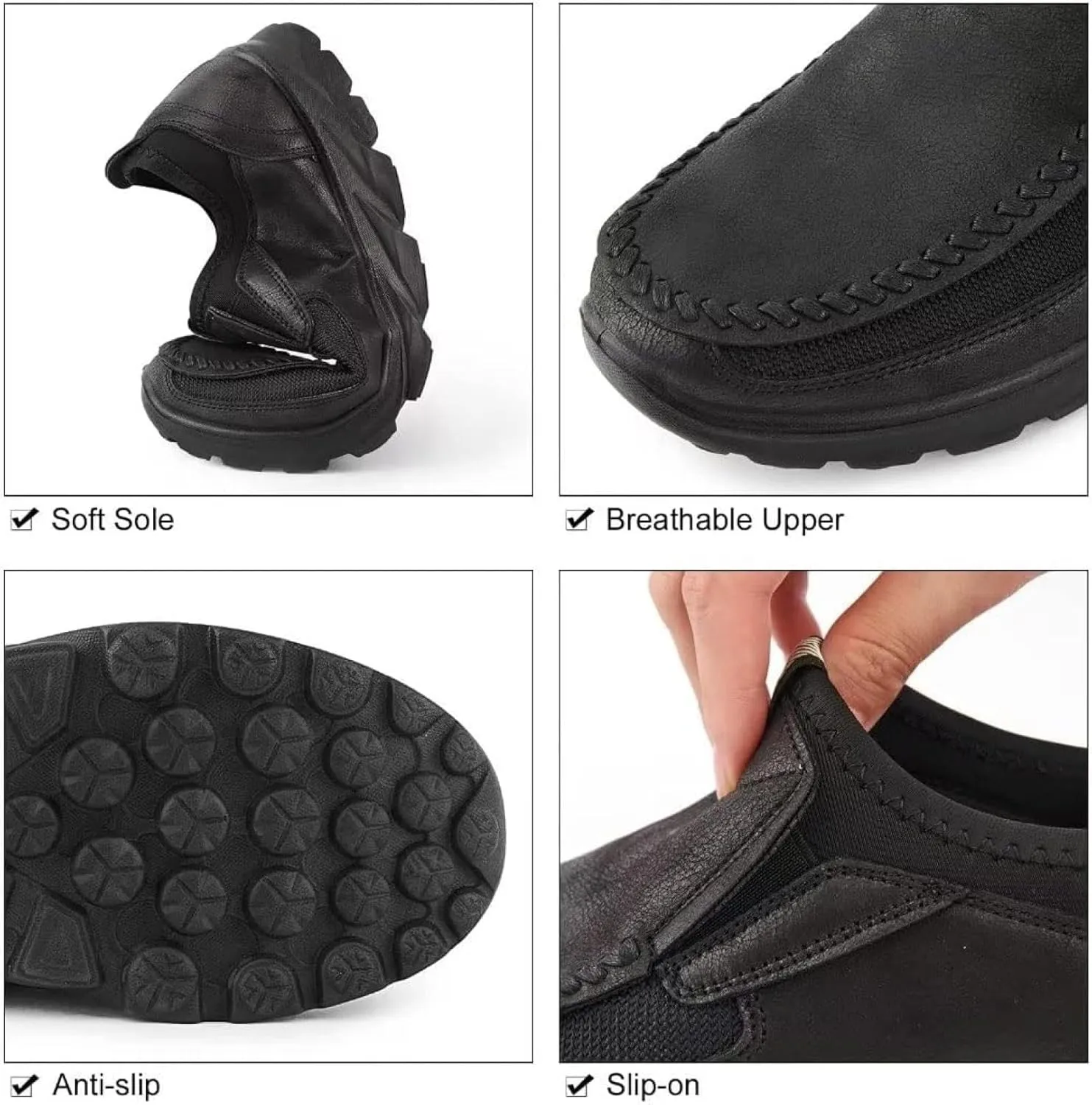 Men's Casual Skates, Men's Comfortable Shoes for Walking and Driving, Soft Everyday Sneakers