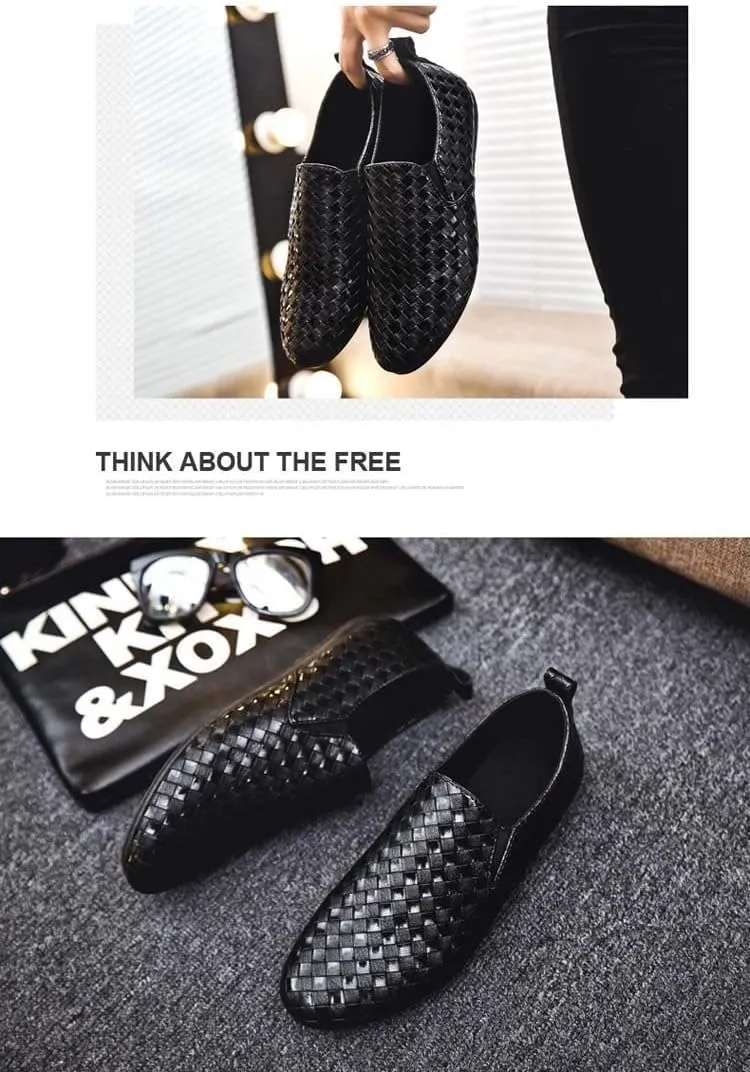 Men's Solid Color Slip-On Loafers, Fashion Casual Sneakers with Arch Support, Single Shoes for Outdoor Cycling Hiking