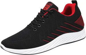 Men's Stylish Lightweight Sneakers Supportive Running Athletic Sneaker Comfortable & Light-Weight Stretch Shoes(Red, 10)