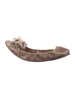 MIU MIU Brown Suede Leather Flats SHOES SIZE 38 UK 5 US 8 ladies