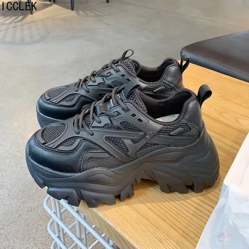 New Women Sneakers White Fashion Thick Sole Casual