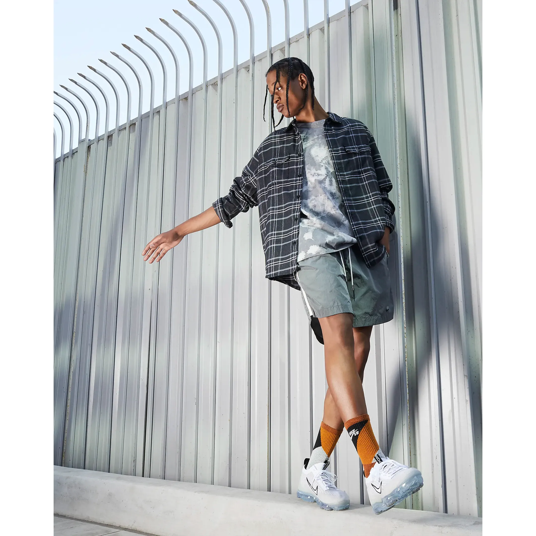 Nike Men's Air VaporMax 2021 FK Shoes - White / Black / Metallic Silver