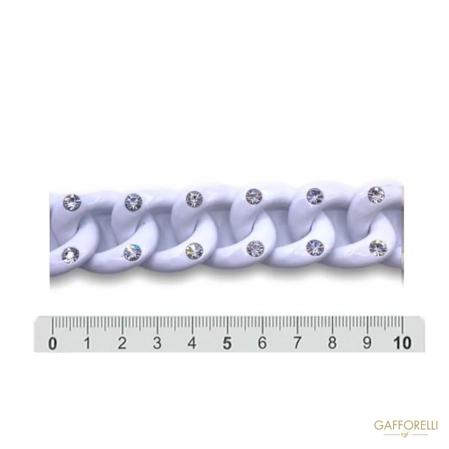 Nikel Abs Plastic Chain in Different Colors and Sizes with Rhinestones Art. D363 - Gafforelli Srl