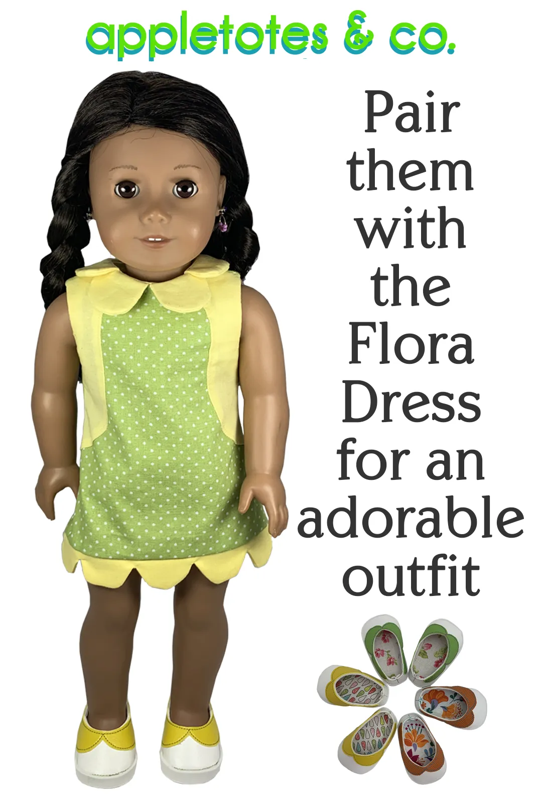 Oopsie Daisy Shoes Sewing Pattern for 18 Inch Dolls - SVG Files Included