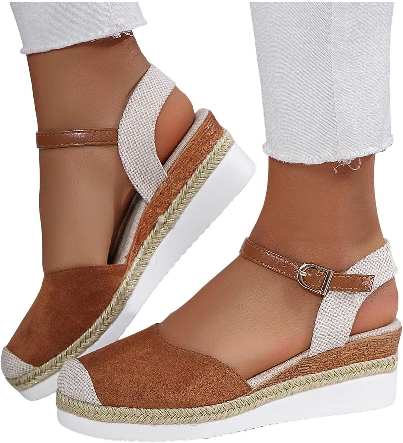 Orthopedic Closed Toe Sandals for Women Platform Wedge Sandals, 2025 Espadrilles Wedges, Comfortable Anti Slip Shoes