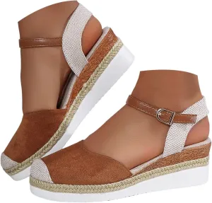 Orthopedic Closed Toe Sandals for Women Platform Wedge Sandals, 2025 Espadrilles Wedges, Comfortable Anti Slip Shoes