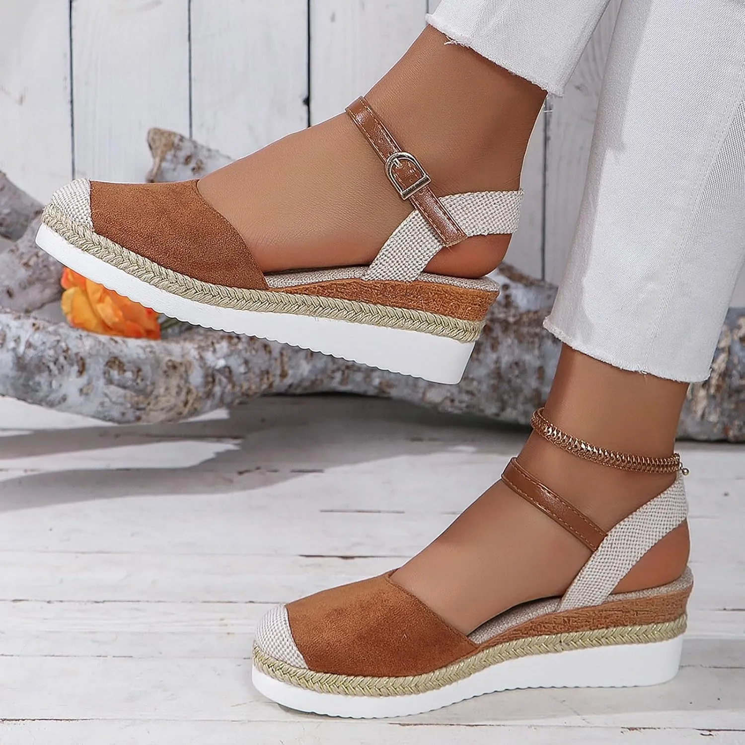 Orthopedic Closed Toe Sandals for Women Platform Wedge Sandals, 2025 Espadrilles Wedges, Comfortable Anti Slip Shoes