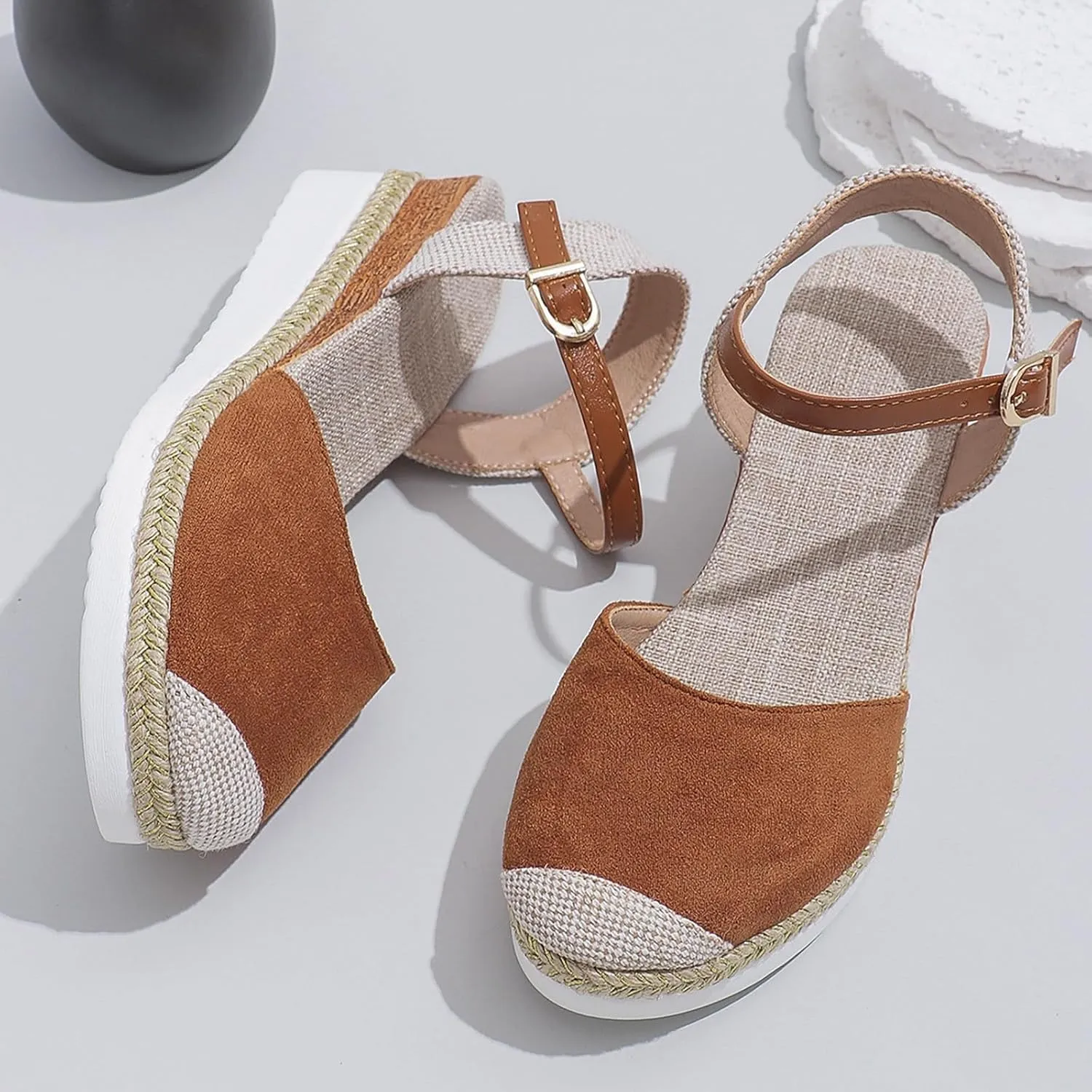 Orthopedic Closed Toe Sandals for Women Platform Wedge Sandals, 2025 Espadrilles Wedges, Comfortable Anti Slip Shoes