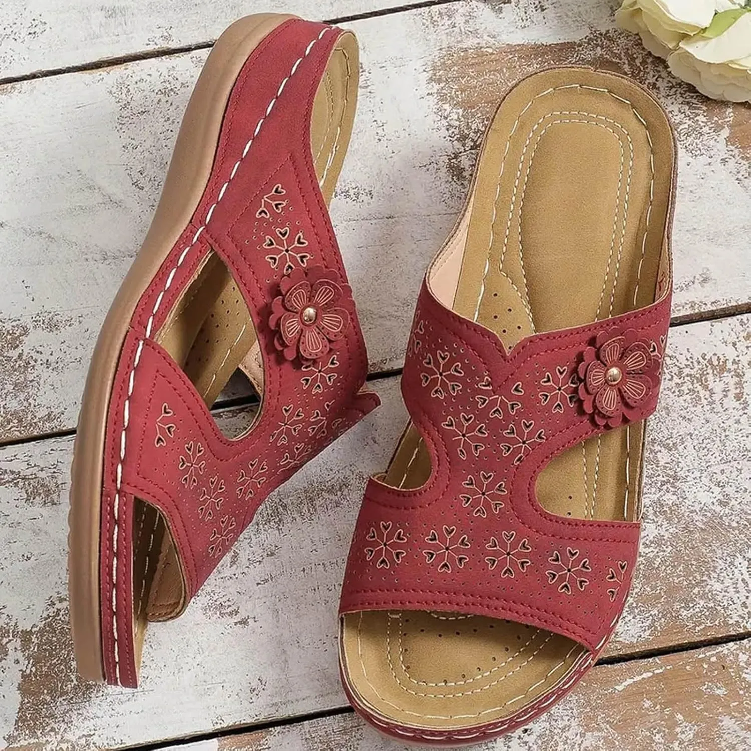 Orthopedic Sandals for Women Womens Fashion Orthotic Slides Ladies Summer Sandals with Comfortable Arch Support