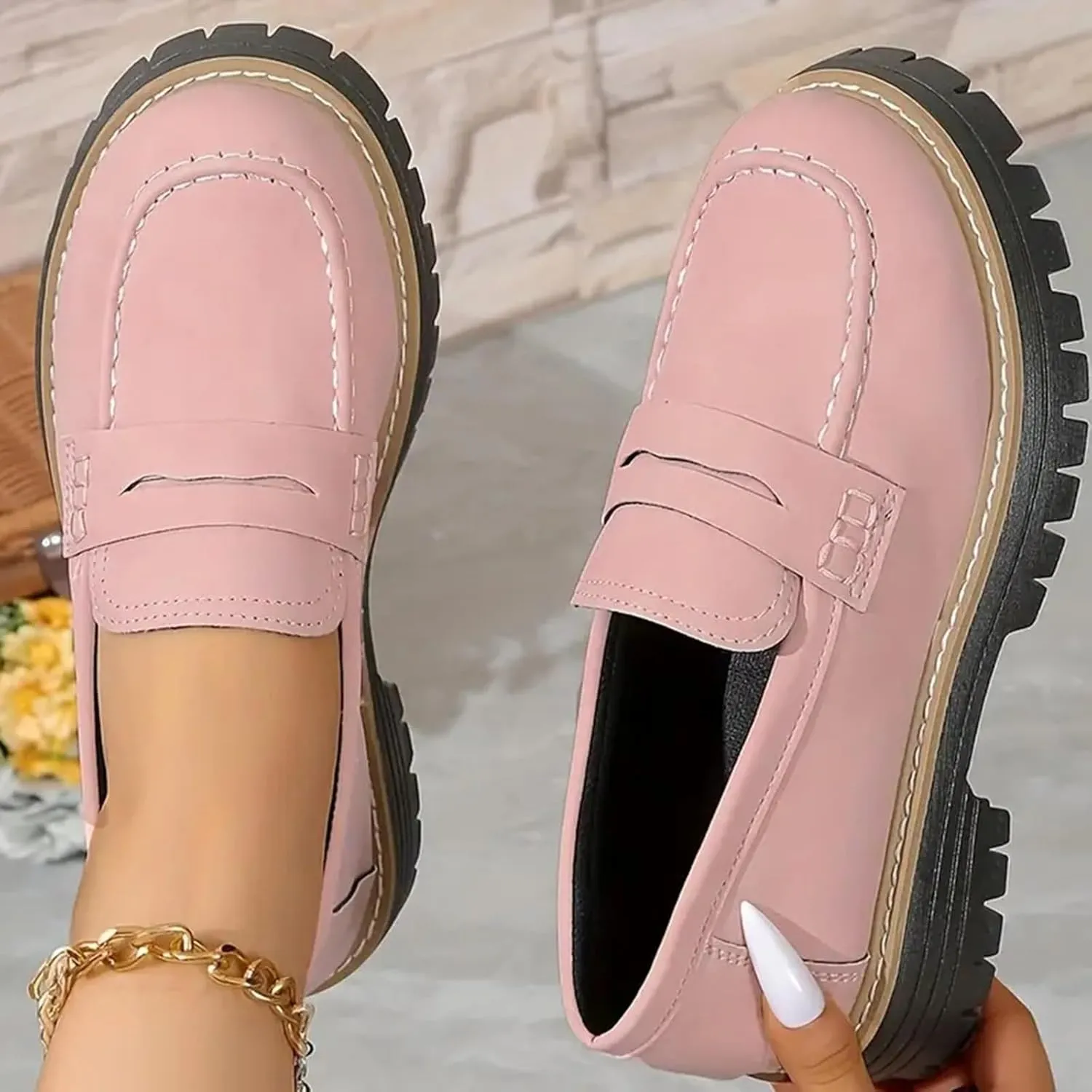 Orthoture-Orthopedic Platform Loafers,Wide Toe Lightweight Casual Comfort Shoes,Slip-On Suitable for All Foot