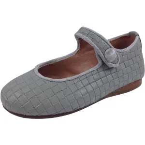 Papanatas by Eli Girl's Light Grey Cloe Mary Jane Flats