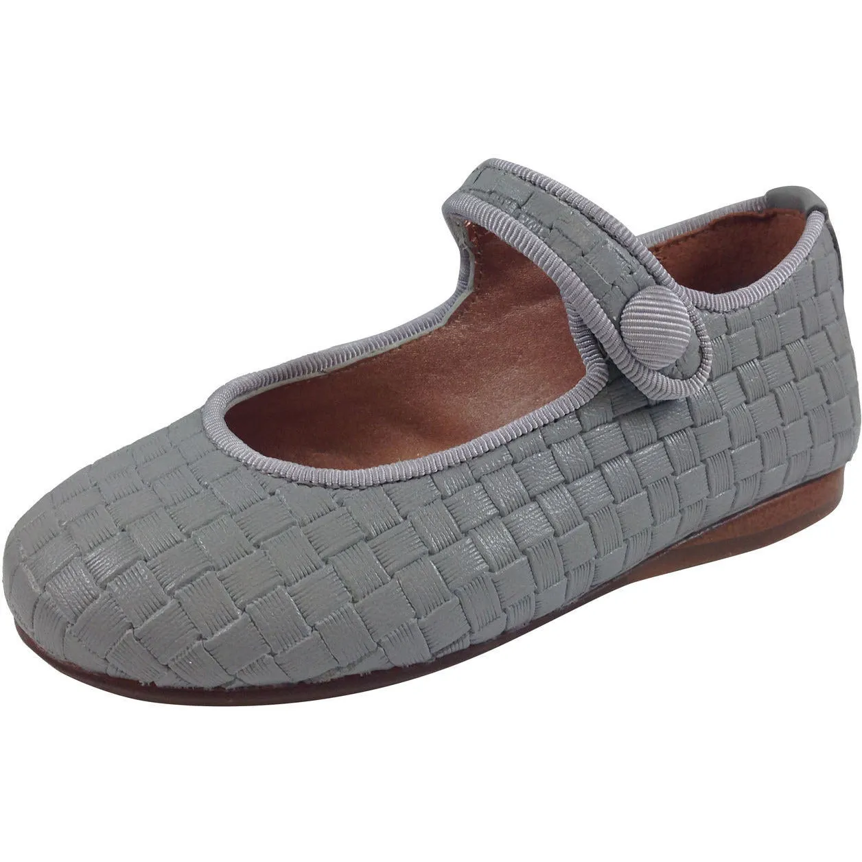 Papanatas by Eli Girl's Light Grey Cloe Mary Jane Flats