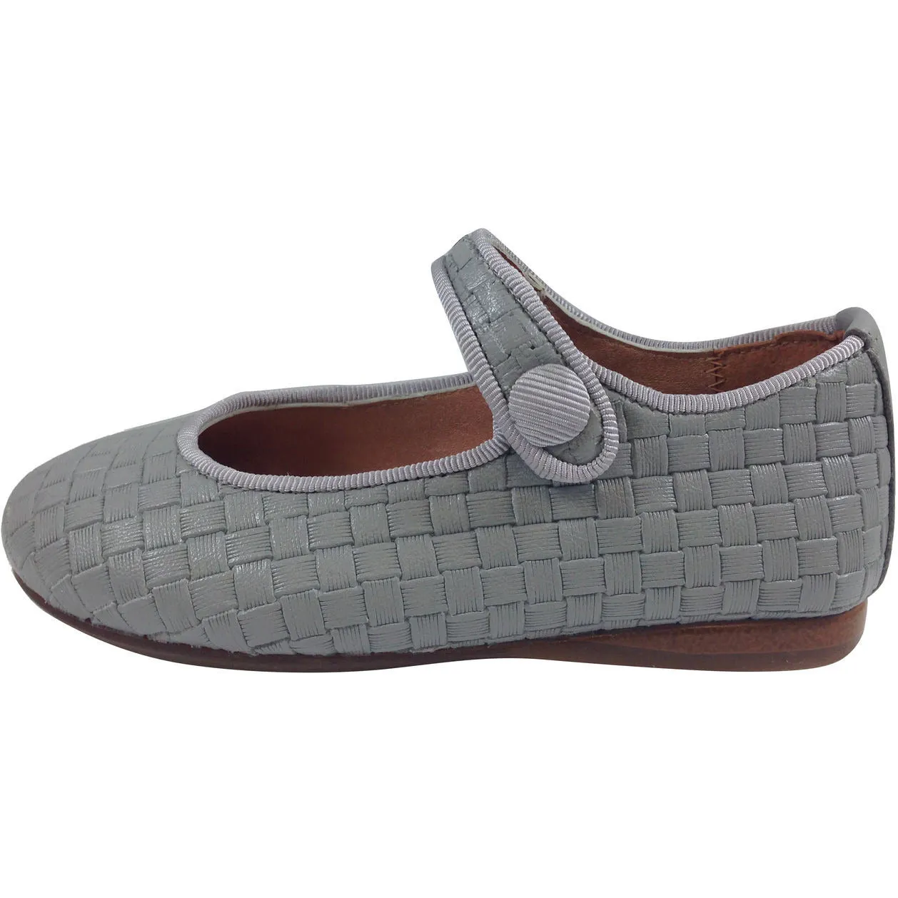 Papanatas by Eli Girl's Light Grey Cloe Mary Jane Flats