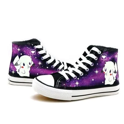 Pikachu Luminous Canvas Shoes High top Sneakers Sports Shoes Kid Gifts
