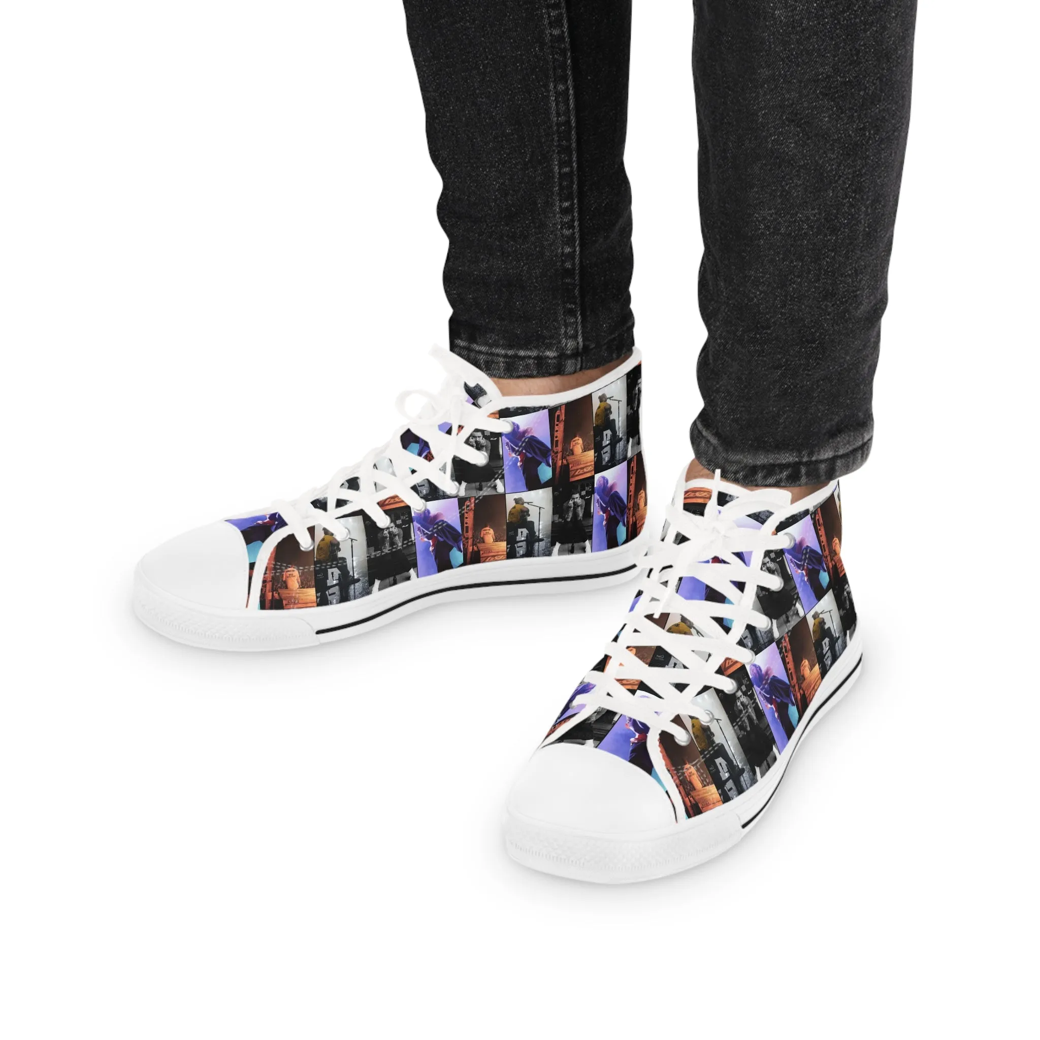 Post Malone On Tour Collage Men's High Top Sneakers