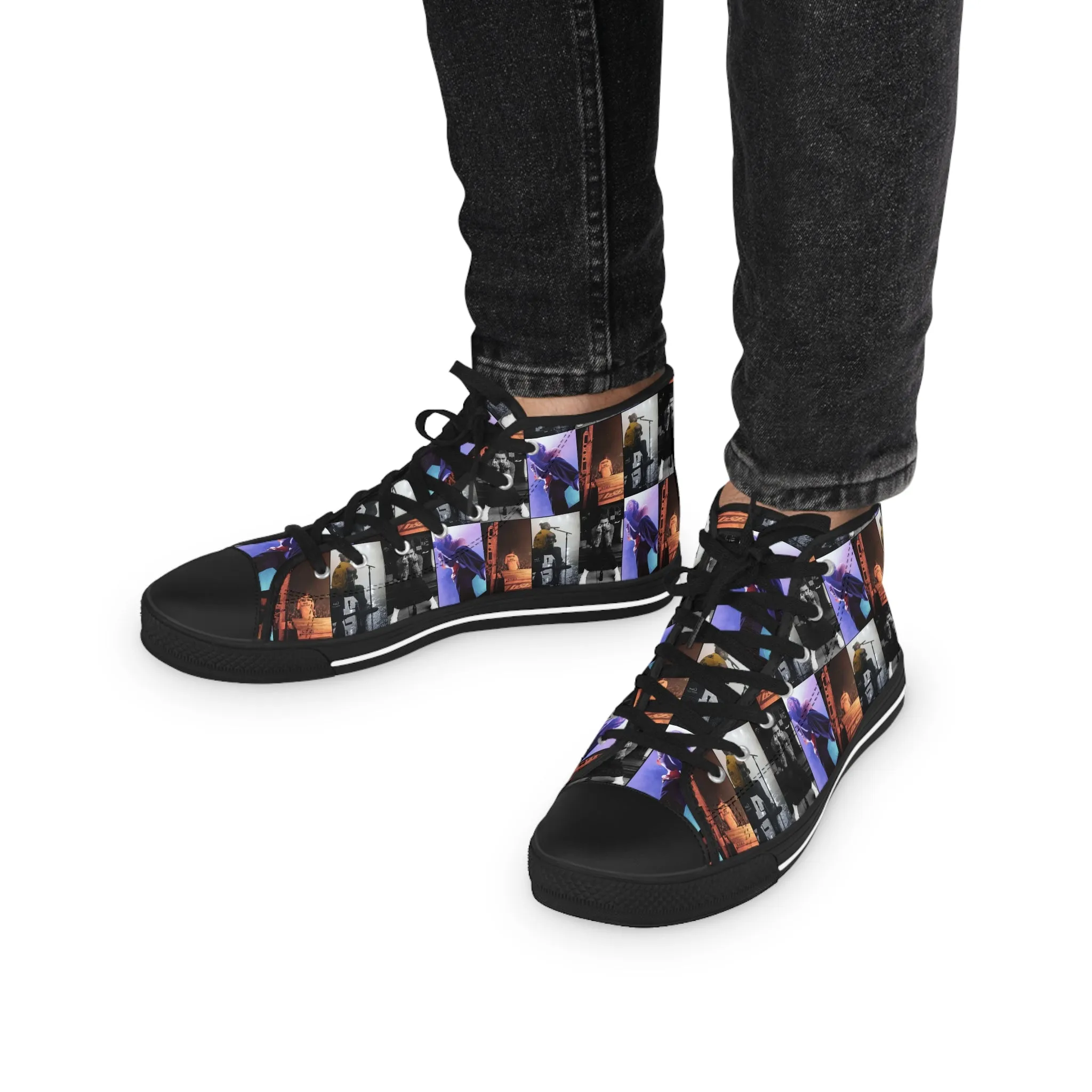 Post Malone On Tour Collage Men's High Top Sneakers