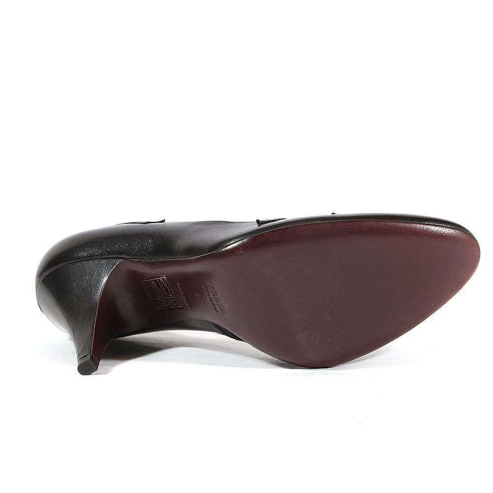 Prada Women's Shoes Black leather Pumps 1P6475 (PRW15)