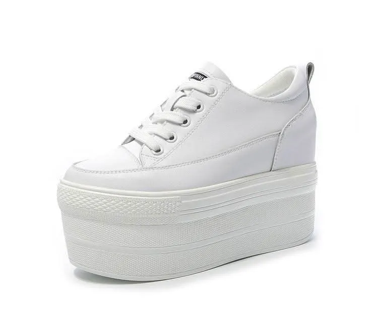 Premium Leather Vulcanized Sneakers for Women – High-Tops