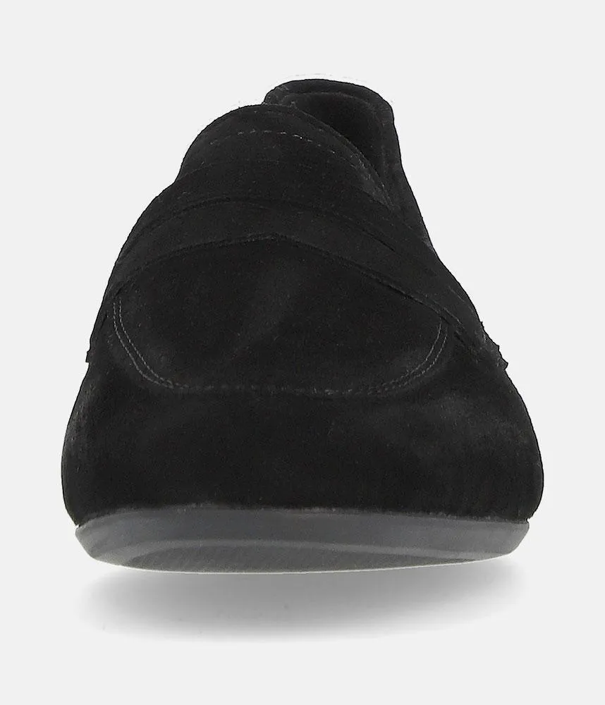 Remonte Chic Black Suede Slip On Shoe