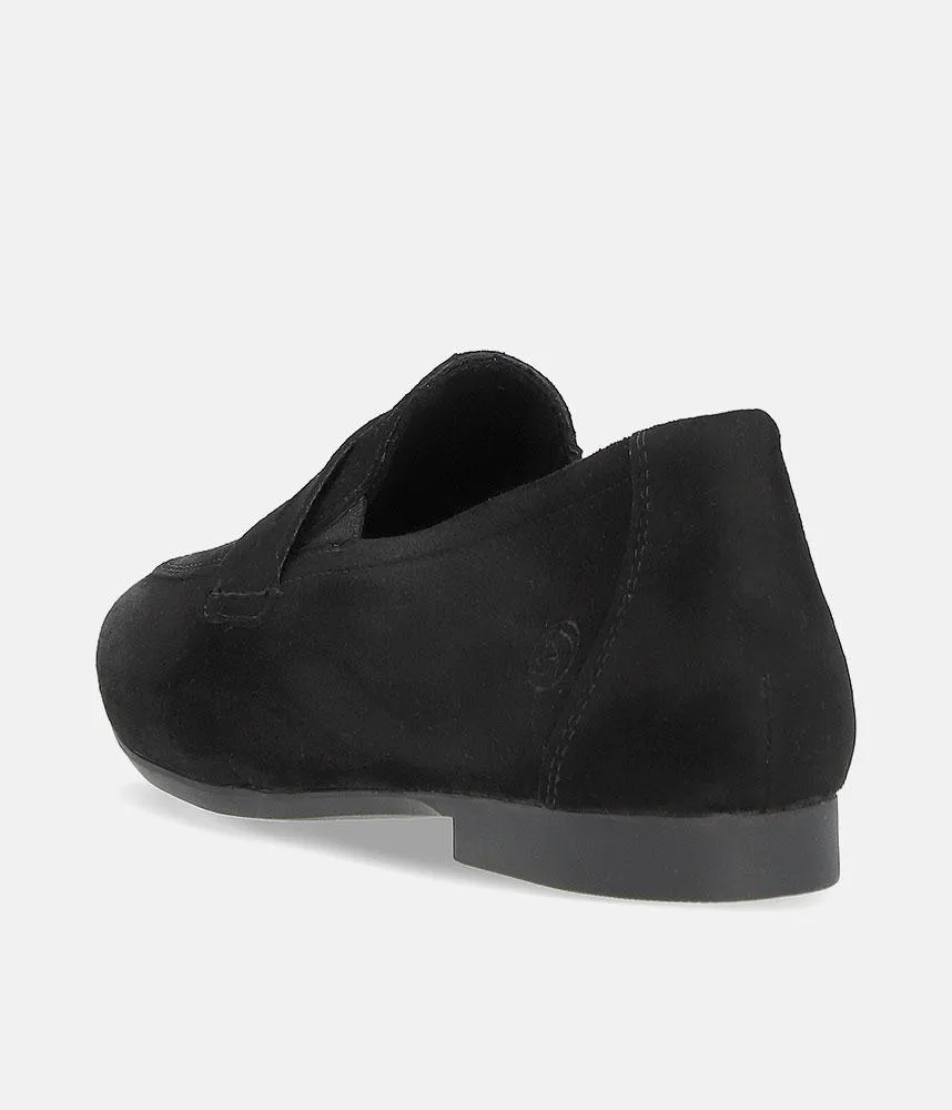 Remonte Chic Black Suede Slip On Shoe