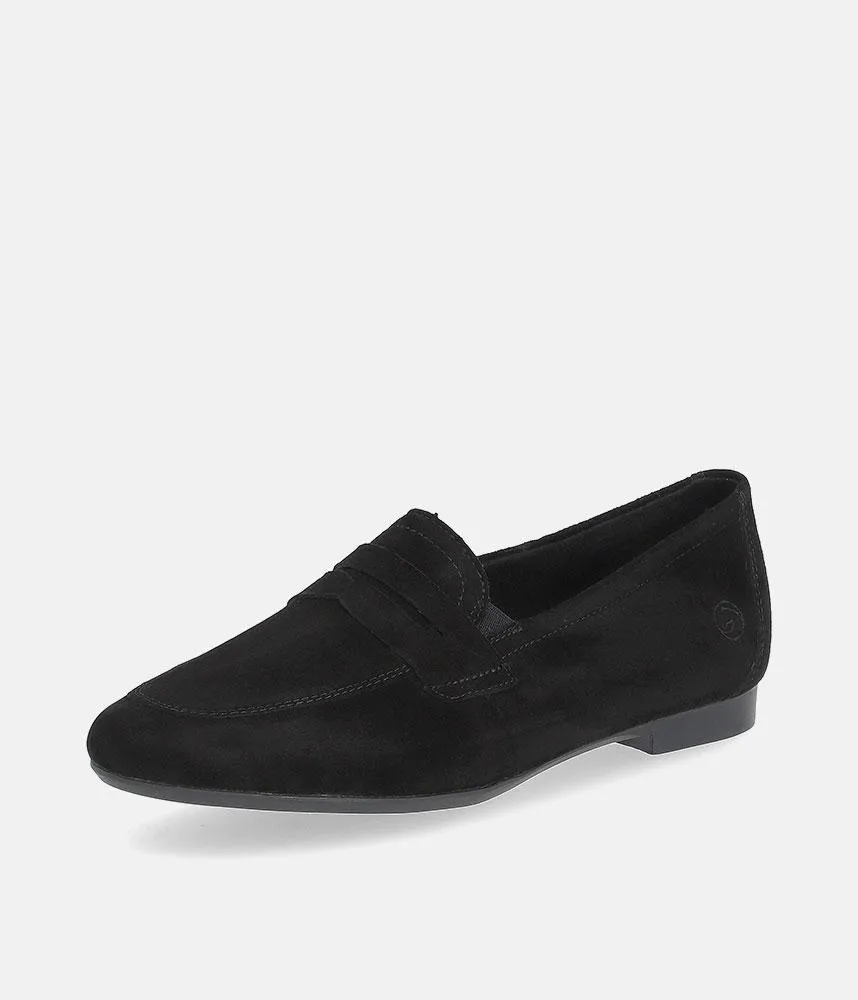 Remonte Chic Black Suede Slip On Shoe