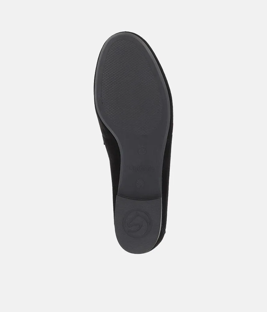 Remonte Chic Black Suede Slip On Shoe
