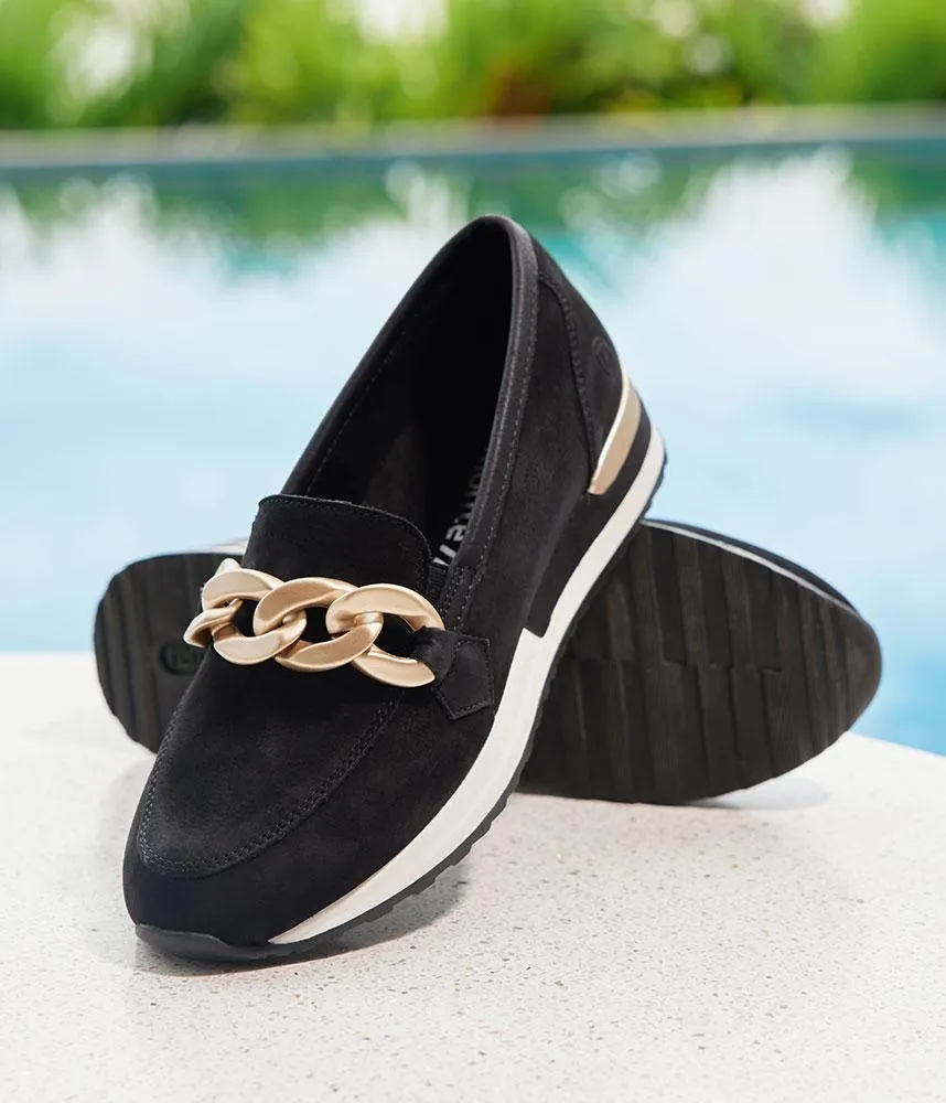 Remonte Fabulous Black Slip On Shoe