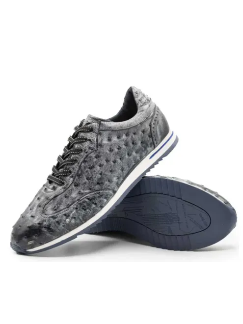 Rio Ostrich Quill Sneakers Black Demin