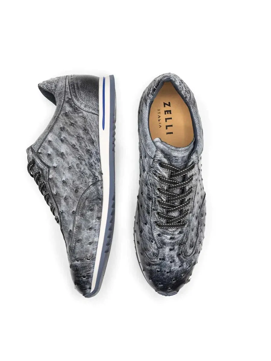 Rio Ostrich Quill Sneakers Black Demin