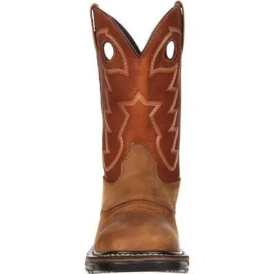 Rocky Men’s Cowboy Boot 11" Pull-On Square Toe
