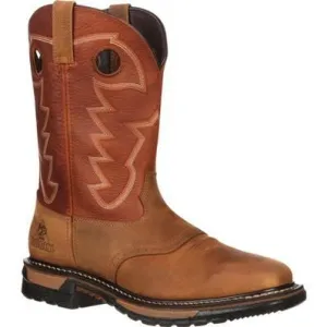 Rocky Men’s Cowboy Boot 11" Pull-On Square Toe