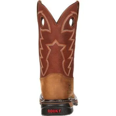 Rocky Men’s Cowboy Boot 11" Pull-On Square Toe