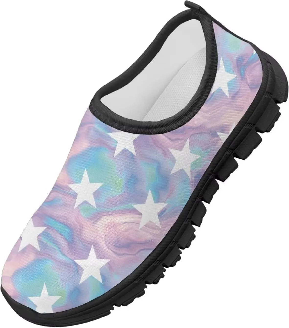 Slip On Walking Kids Sneakers Casual Loafers Non Slip Shoes Low Top Breathable Mesh Hiking Shoes Toddlers Black US 11-15
