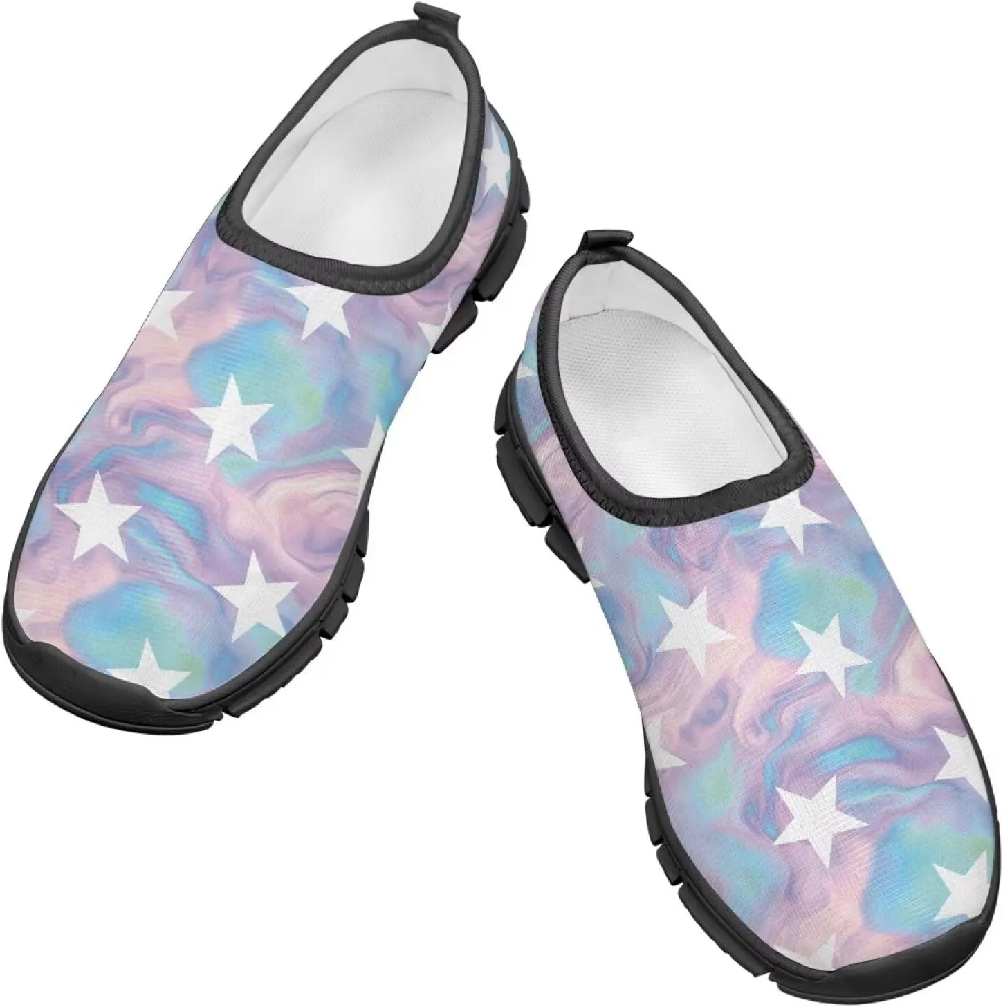 Slip On Walking Kids Sneakers Casual Loafers Non Slip Shoes Low Top Breathable Mesh Hiking Shoes Toddlers Black US 11-15