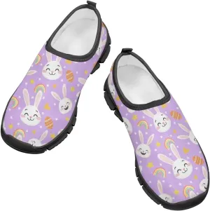 Slip On Walking Kids Sneakers Casual Loafers Non Slip Shoes Low Top Breathable Mesh Hiking Shoes Toddlers Black US 11-15