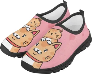 Slip On Walking Kids Sneakers Casual Loafers Non Slip Shoes Low Top Breathable Mesh Hiking Shoes Toddlers Black US 11-15