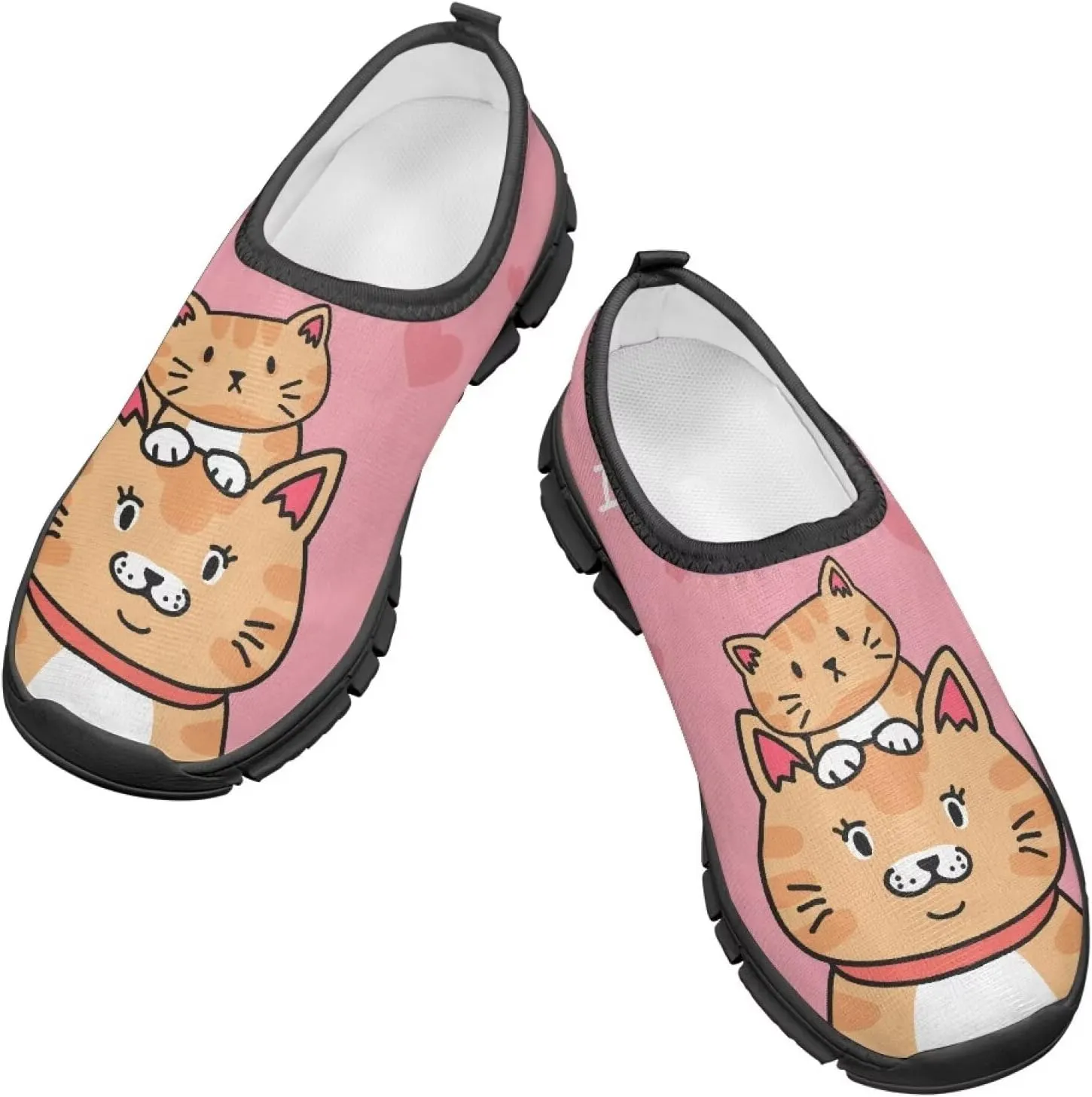 Slip On Walking Kids Sneakers Casual Loafers Non Slip Shoes Low Top Breathable Mesh Hiking Shoes Toddlers Black US 11-15