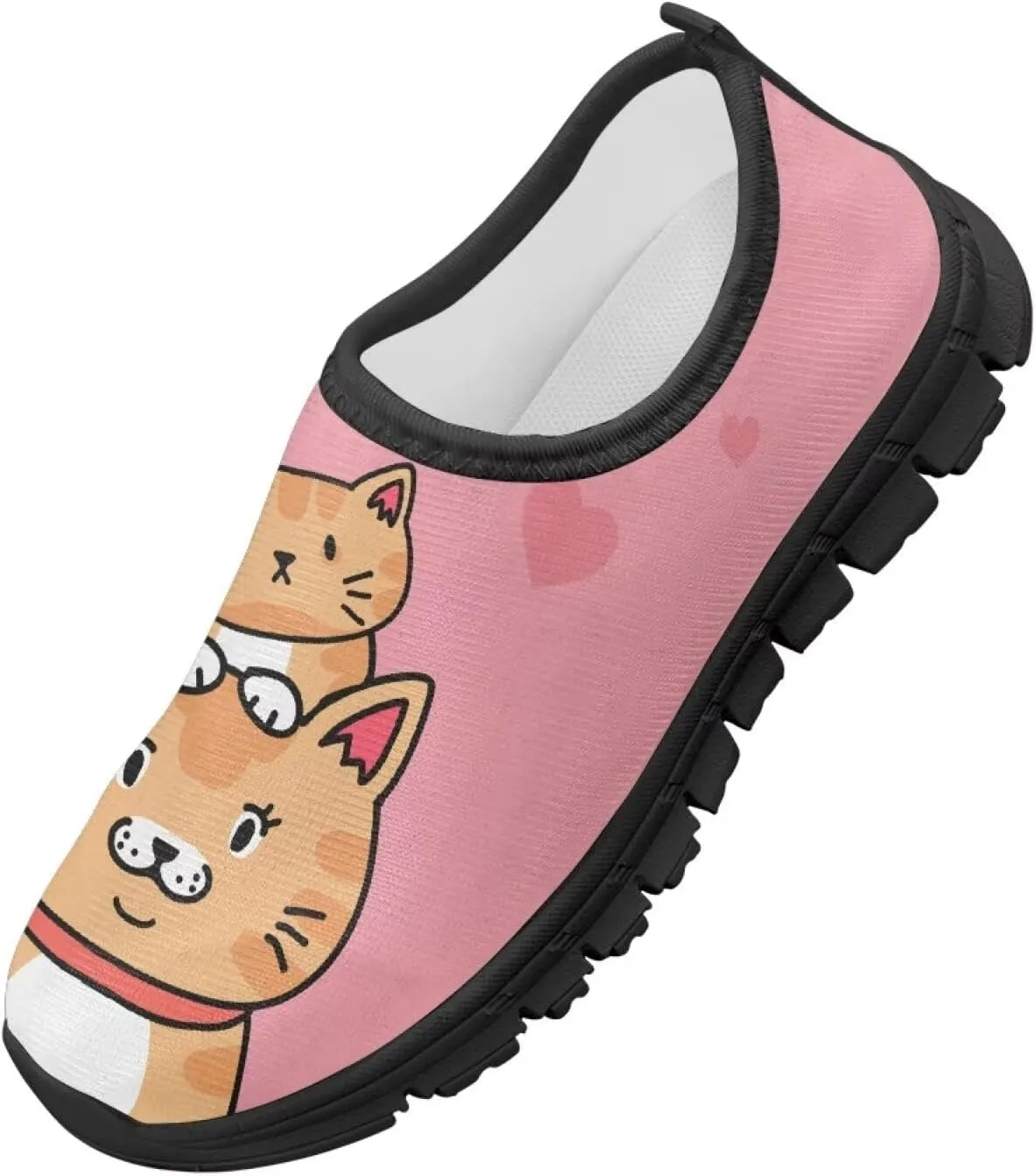 Slip On Walking Kids Sneakers Casual Loafers Non Slip Shoes Low Top Breathable Mesh Hiking Shoes Toddlers Black US 11-15