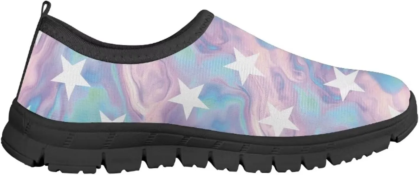 Slip On Walking Kids Sneakers Casual Loafers Non Slip Shoes Low Top Breathable Mesh Hiking Shoes Toddlers Black US 11-15