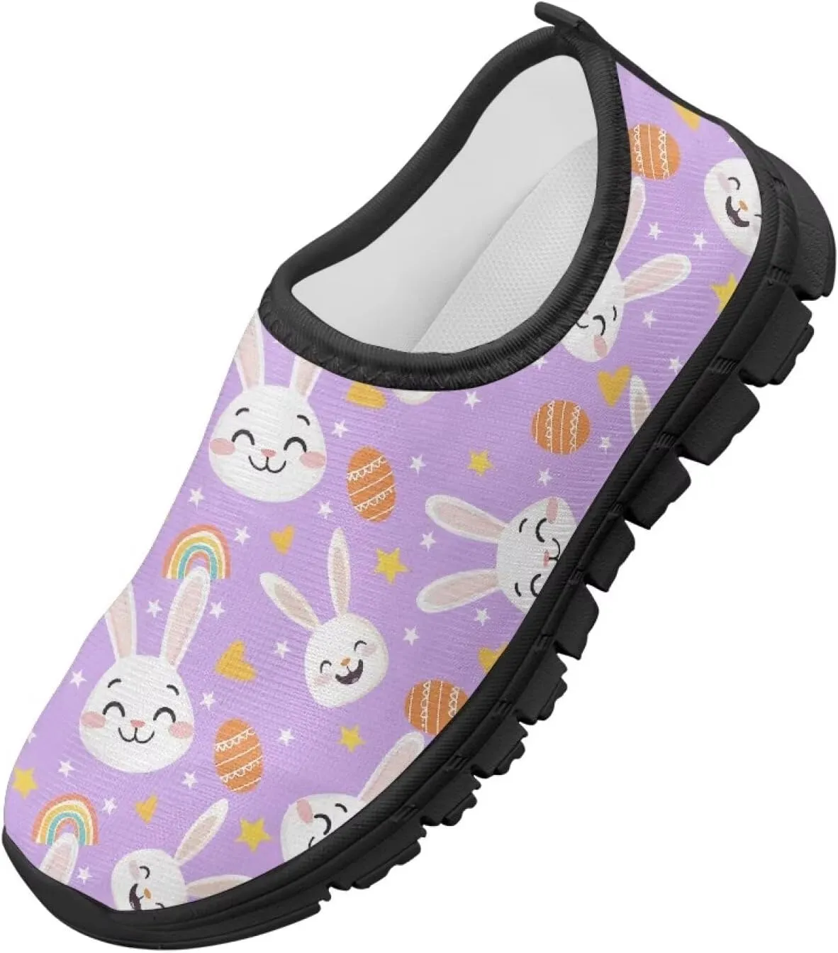 Slip On Walking Kids Sneakers Casual Loafers Non Slip Shoes Low Top Breathable Mesh Hiking Shoes Toddlers Black US 11-15