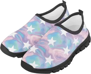 Slip On Walking Kids Sneakers Casual Loafers Non Slip Shoes Low Top Breathable Mesh Hiking Shoes Toddlers Black US 11-15