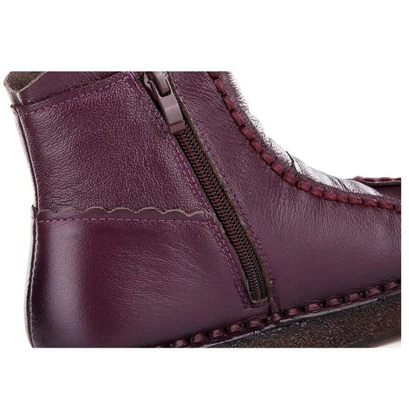 Soft Flexible Leather Ankle Boots