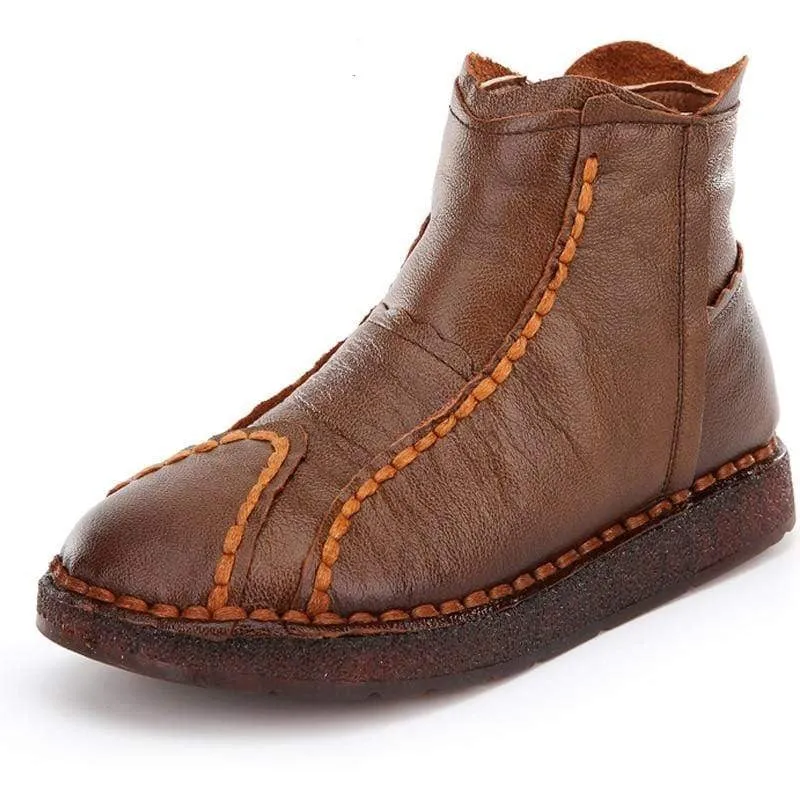 Soft Flexible Leather Ankle Boots