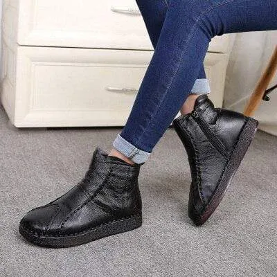 Soft Flexible Leather Ankle Boots