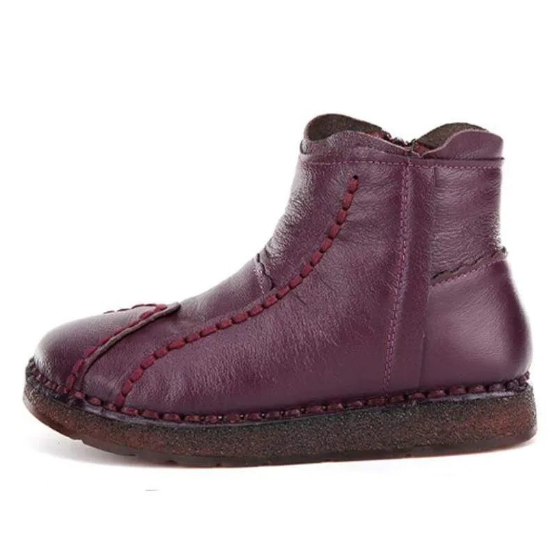 Soft Flexible Leather Ankle Boots