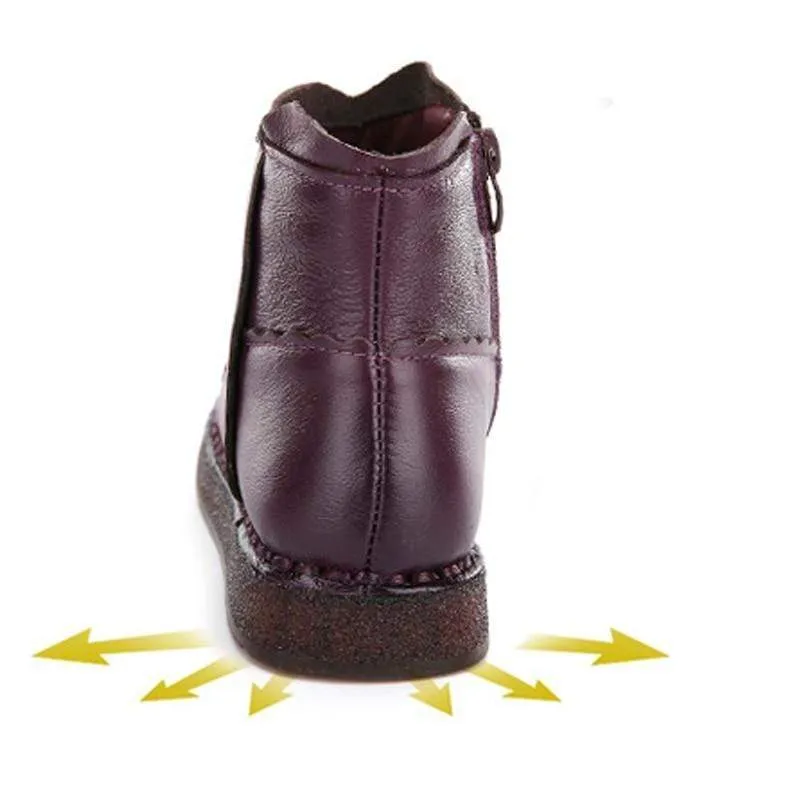 Soft Flexible Leather Ankle Boots