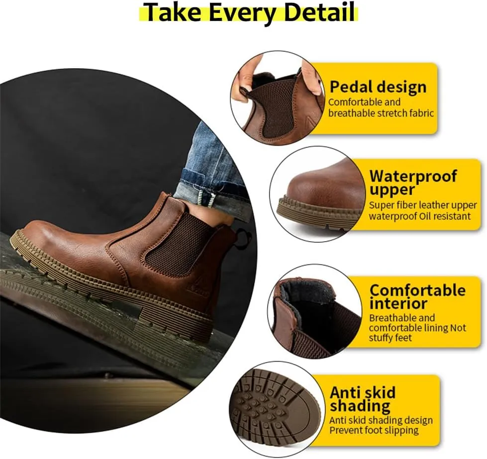 Steel Toe Work Shoes for Men Women Lightweight Comfortable Waterproof Industrial & Construction Safety Boots