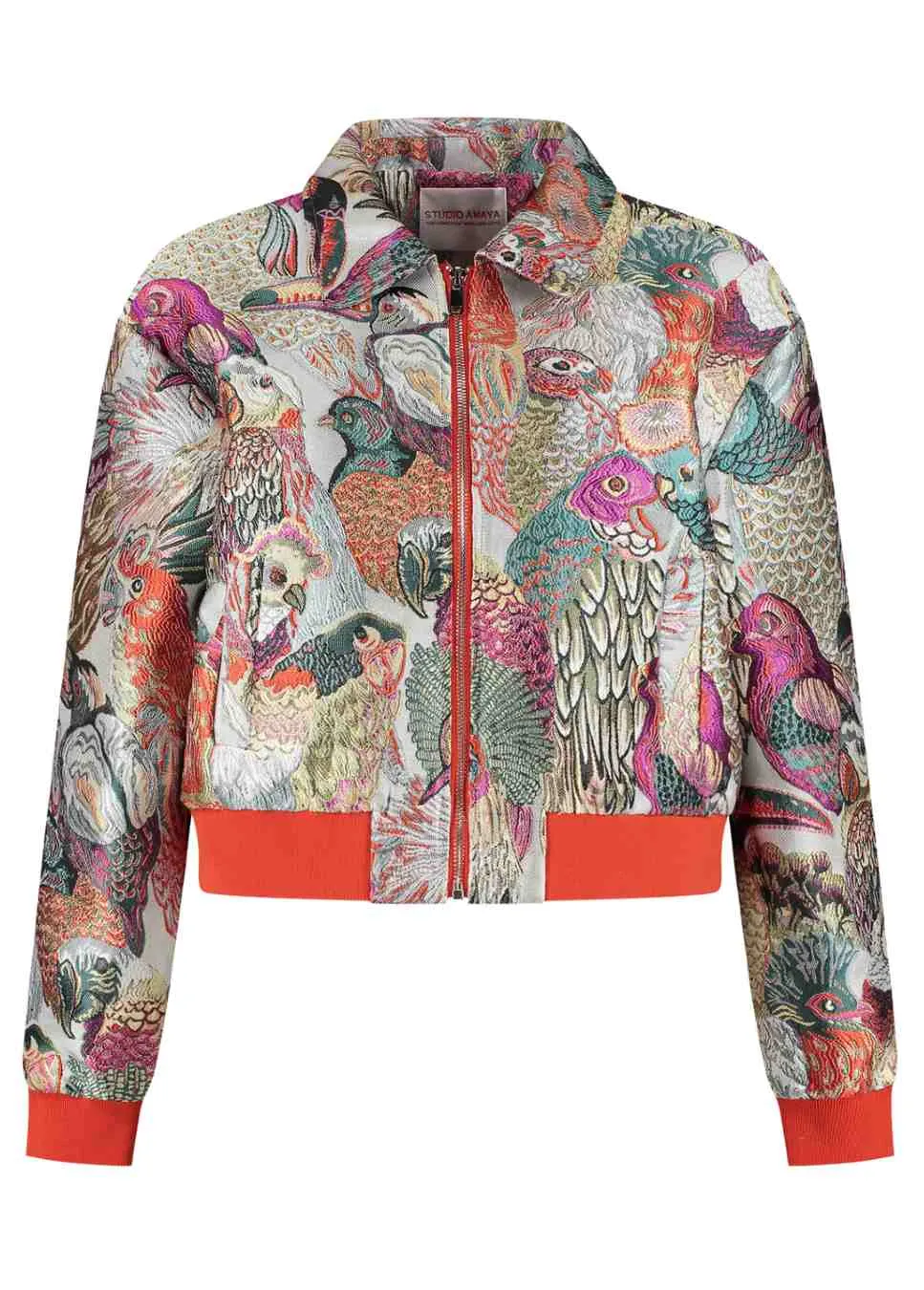 Studio Amaya Hailey bomber print papegaai