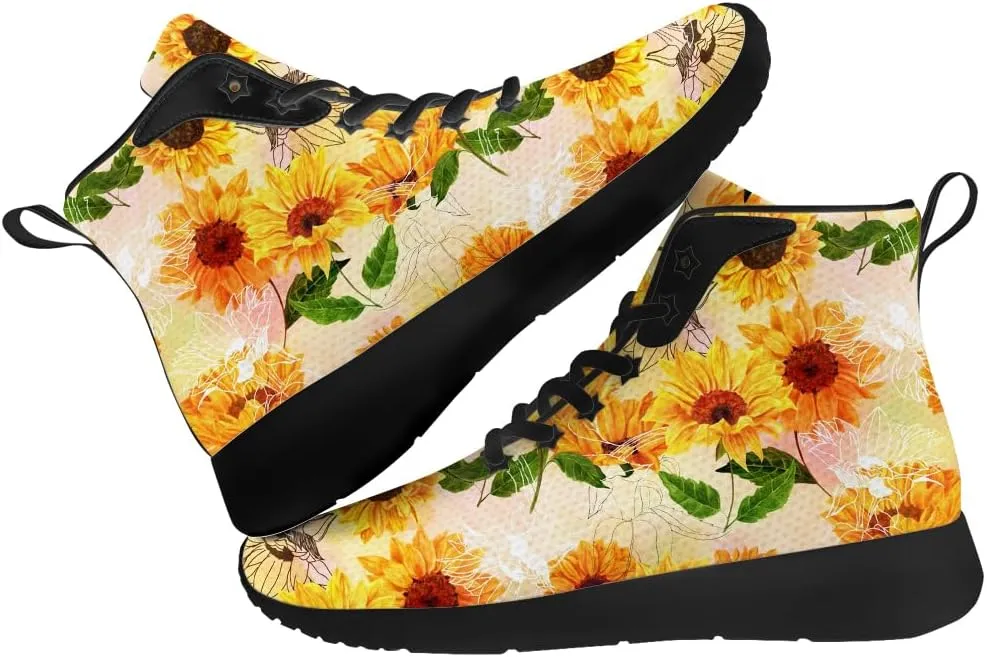 Sunflower Shoes for Men Women High Top Sneakers Casual Shoes Gifts for Girlfriend Boyfriend